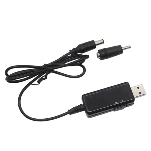 Кабель для роутера 9v/12v (USB -DC 5.5х2.1mm) + переходник 3.5mm 1 м чорный