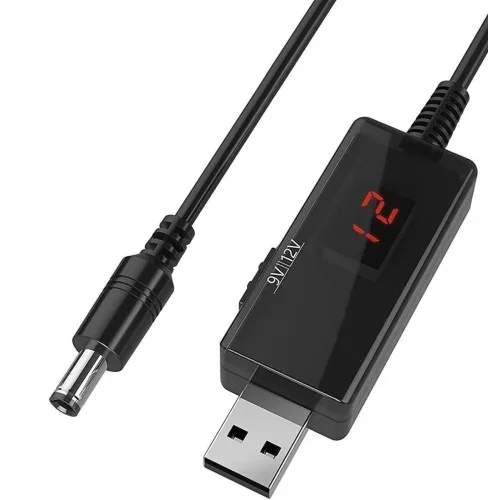 Кабель для роутера 9v/12v (USB -DC 5.5х2.1mm) 1 м чорный