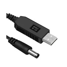 Кабель для роутера 12v (USB -DC 5.5х2.1mm) 1 м чорний