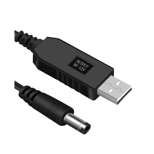 Кабель для роутера 12v (USB -DC 5.5х2.1mm) 1 м чорный