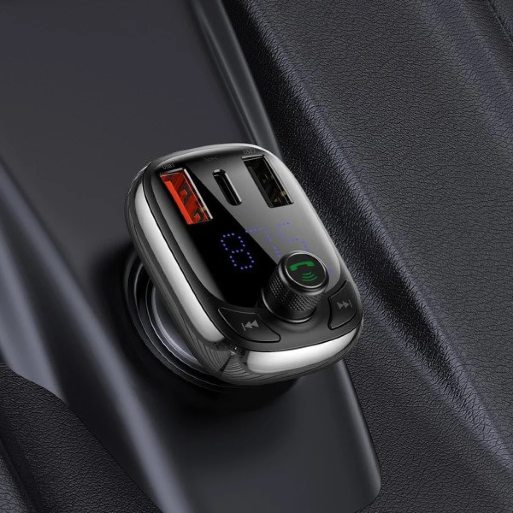 FM-трансмітер Baseus FM Launcher S-13 2 USB + Type-C (CCMT000101)
