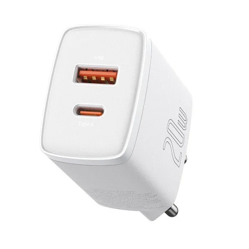 Сетевые зарядные устройства Baseus Compact Quick Charger U+C 20W EU White (CCXJ-..