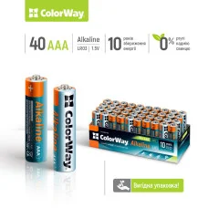 Батарейки СolorWay Alkaline Power лужні AAA (40 шт.) colour box (CW-BALR03-40CB)