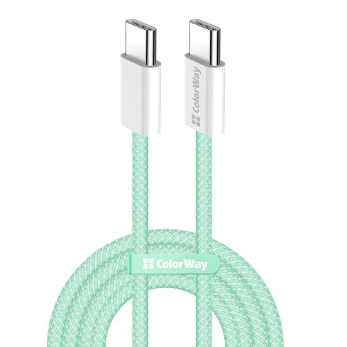 Кабель Colorway Type-C - Type-C (braided cotton) (PD Fast Charging 60W) 3.0А 1м ..