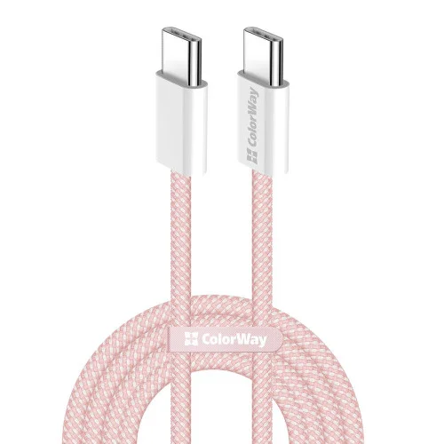 Кабель Colorway Type-C - Type-C (braided cotton) (PD Fast Charging 60W) 3.0А 1м ..