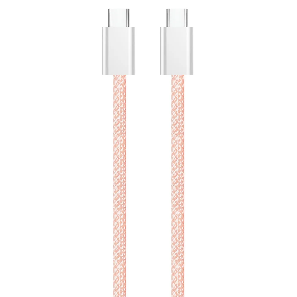 Кабель Colorway Type-C - Type-C (braided cotton) (PD Fast Charging 60W) 3.0А 1м рожевий (CW-CBPDCC061-P)