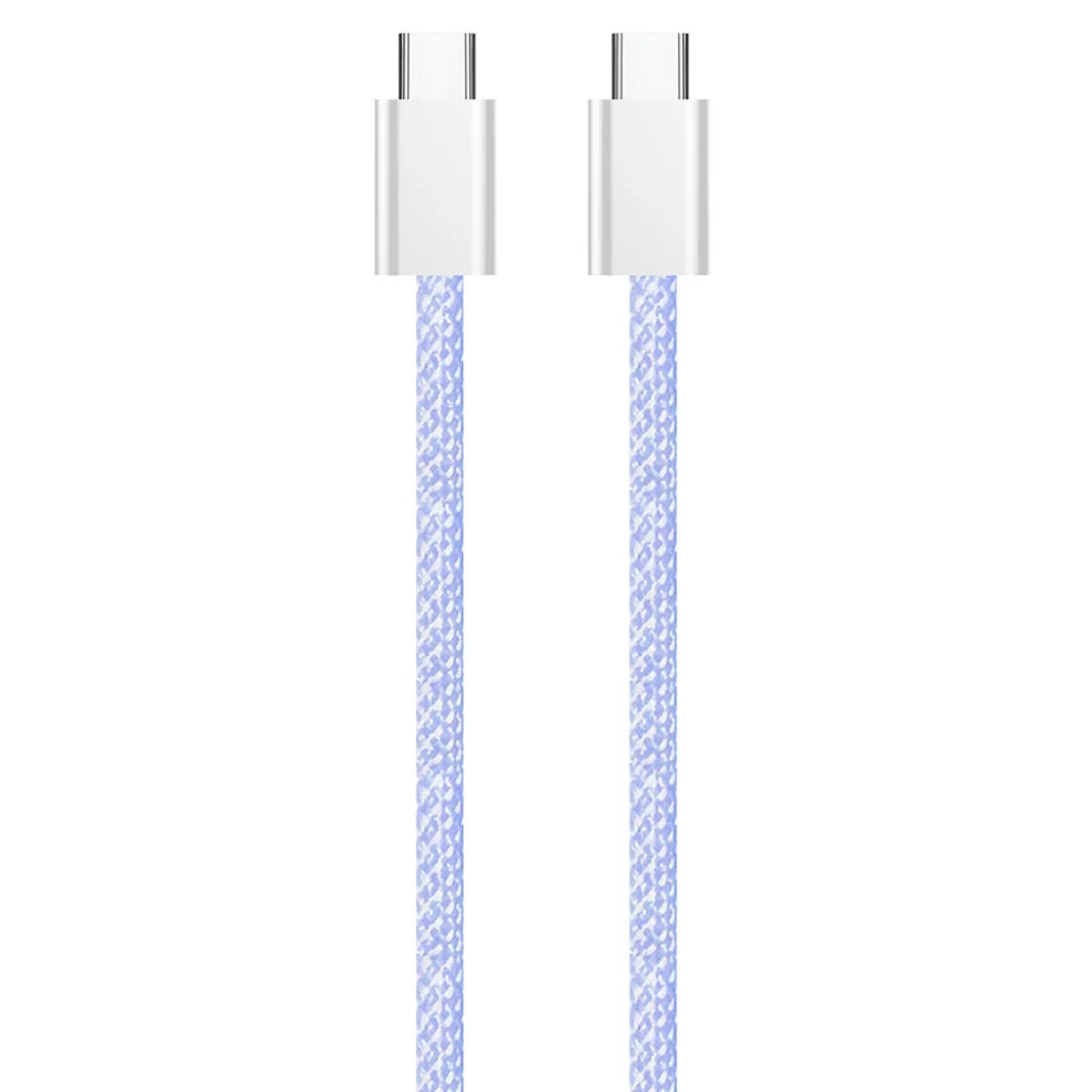 Кабель Colorway Type-C - Type-C (braided cotton) (PD Fast Charging 60W) 3.0А 1м фіолетовий (CW-CBPDCC061-PU)