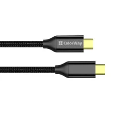 Кабель Colorway Type-C - Type-C USB3.2 (20Gbps 4K PD100W) Gen2 5А 1м чорний (CW-CBPDCC062-BK)