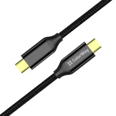Кабель Colorway Type-C - Type-C USB3.2 (20Gbps 4K PD100W) Gen2 5А 1м чорний (CW-CBPDCC062-BK)