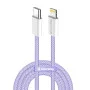 Кабель Colorway Type-C - Apple Lightning (braided cotton) (PD 27W) 1м фіолетовий (CW-CBPDCL061-PU)