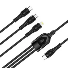 Кабель Colorway Type-C - 3в1 (Lightning+MicroUSB+Type-C) 3.0A (PD60W data) 1.2 чорний (CW-CBPDU3060-BK)