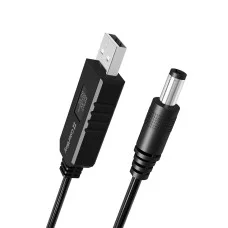 Кабель Colorway для роутера 9V (USB -DC 5.5х2.5mm) 1 м чорний (CW-CBUD066-BK)