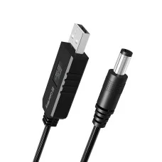 Кабель Colorway для роутера 12V (USB -DC 5.5х2.5mm) 1 м чорний (CW-CBUD067-BK)
