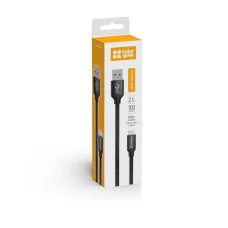 Кабель Colorway USB Apple Lightning 2.1А 1м чорний (CW-CBUL004-BK)