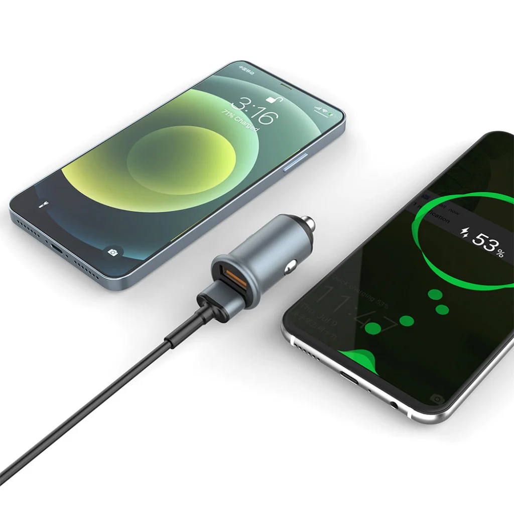 Автомобільний зарядний пристрій ColorWay 2 USB Quick Charge 3.0 (36 W) Grey (CW-CHA036Q-GR)