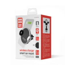 Автотримач для телефона ColorWay з бездротовою зарядкою AutoSense Car Wireless Charger 2 15 Вт Black (CW-CHAW036Q-BK)