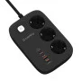 Сетевой фильтр-удлинитель СolorWay 3 розетки/4USB GaN3 Pro PD (2USB-A + 2 TYPE-C) (65W) 2 м Black (CW-CHE34PDB) Сетевой фильтр-удлинитель СolorWay 3 розетки/4USB GaN3 Pro PD (2USB-A + 2 TYPE-C) (65W) 2 м Black (CW-CHE34PDB)
