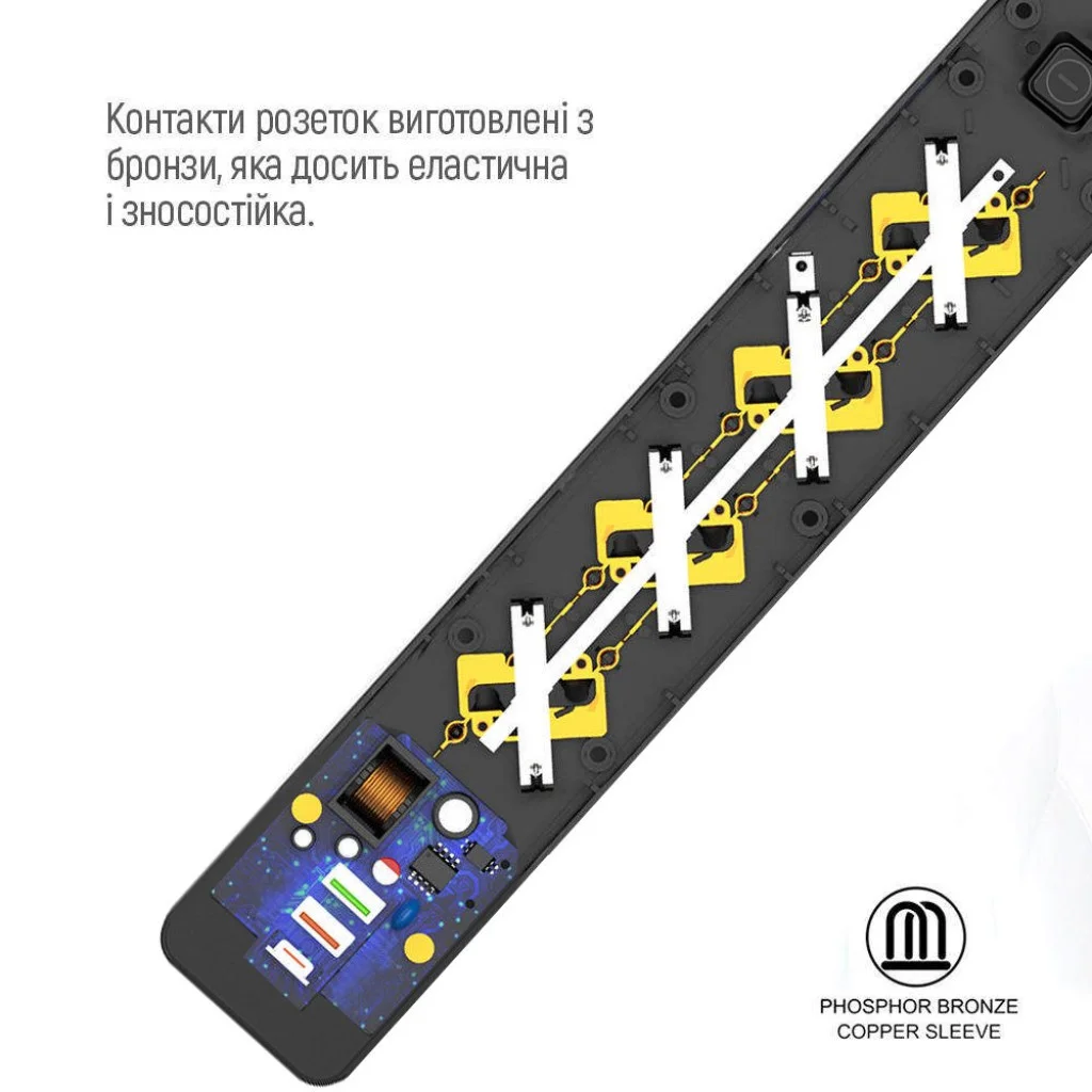 Мережевий фільтр-подовжувач СolorWay 4 розетки/3USB (2USB-A + 1 TYPE-C) (24W) Black 2M (CW-CHE432PDB)