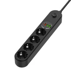 Мережевий фільтр-подовжувач СolorWay 4 розетки/4USB (Type-C PD20W + 3USB QC3.0) (45W) Black 2M (CW-CHE44PDB)