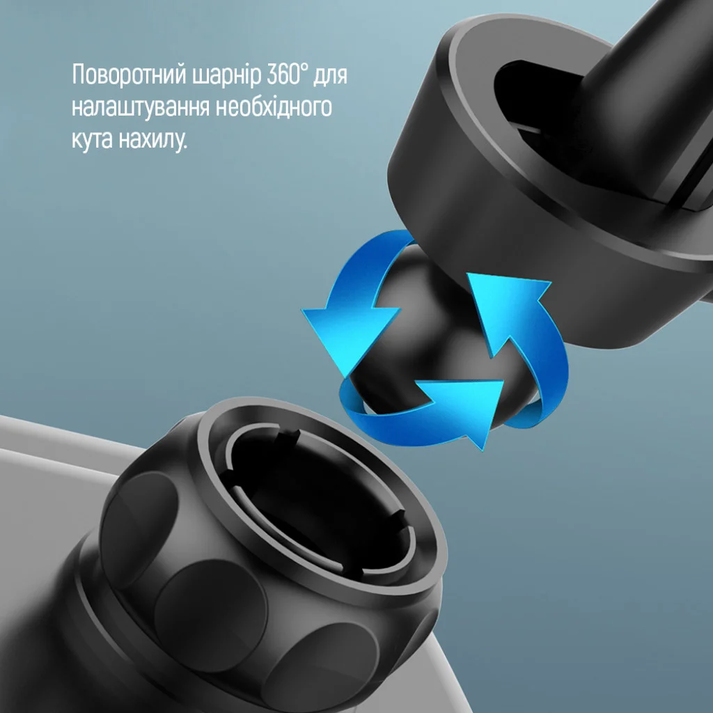 Автотримач для телефона ColorWay Metallic Gravity Holder 3 Black (CW-CHG14-BK)