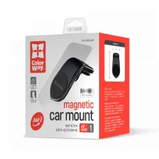 Автотримач магнітний для телефону ColorWay Metallic Air Vent-1 Black (CW-CHM04-BK)