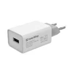 Мережевий зарядний пристрій ColorWay 1 USB AUTO ID 2 A (10 W) White (CW-CHS012-WT)