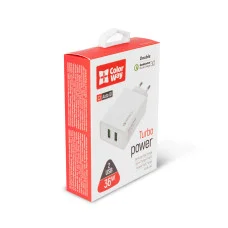 Зарядний пристрій ColorWay 2 USB Quick Charge 3.0 (36W) White (CW-CHS017Q-WT)