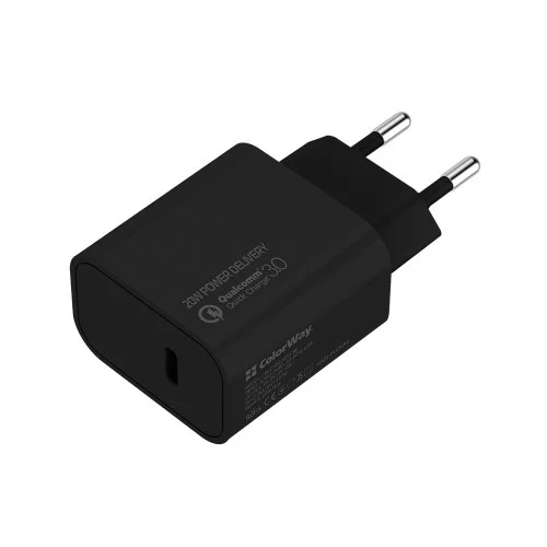 Мережевий зарядний пристрій ColorWay Power Delivery Port USB Type-C (20 W) V2 Bl..