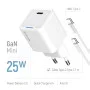 Мережевий зарядний пристрій ColorWay GaN Mini 25W PD Port PPS USB-C білий cable Type-C (CW-CHS052PDC-WT)