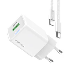 Мережевий зарядний пристрій ColorWay GaN Mini 35W PD Port PPS USB (Type-C PD + USB QC4.0) cable Type-C (CW-CHS055PDC-WT)