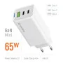 Мережевий зарядний пристрій ColorWay GaN Mini 65W PD Port PPS USB (USB-2C1A) білий (CW-CHS058PD-WT)