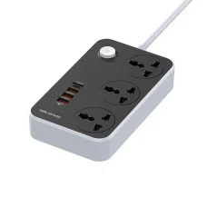 Мережевий фільтр-подовжувач СolorWay 3 розетки/4USB (Type-C PD20W + 3USB QC3.0) black