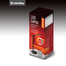 Настільна LED лампа ColorWay із вбудованим акумулятором black (CW-DL02B-B)