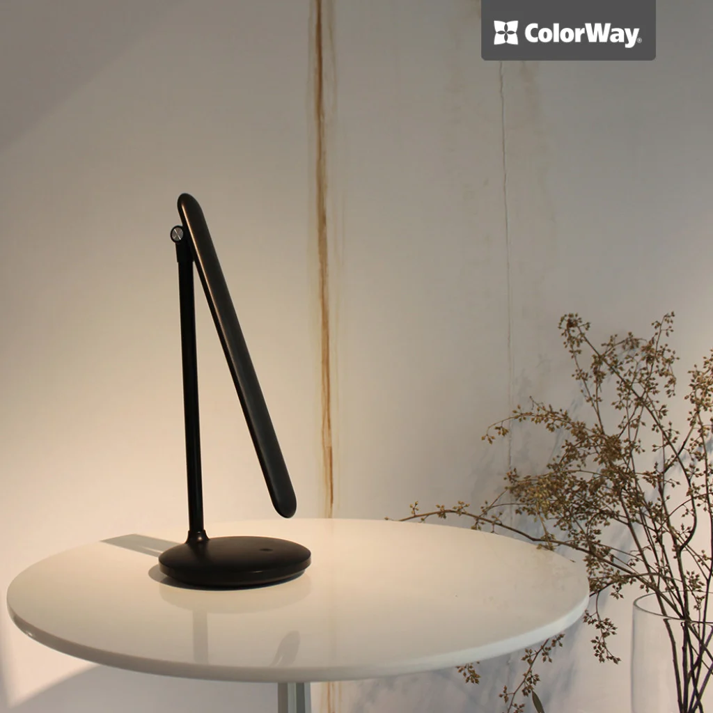 Настільна LED лампа ColorWay із вбудованим акумулятором black (CW-DL02B-B)