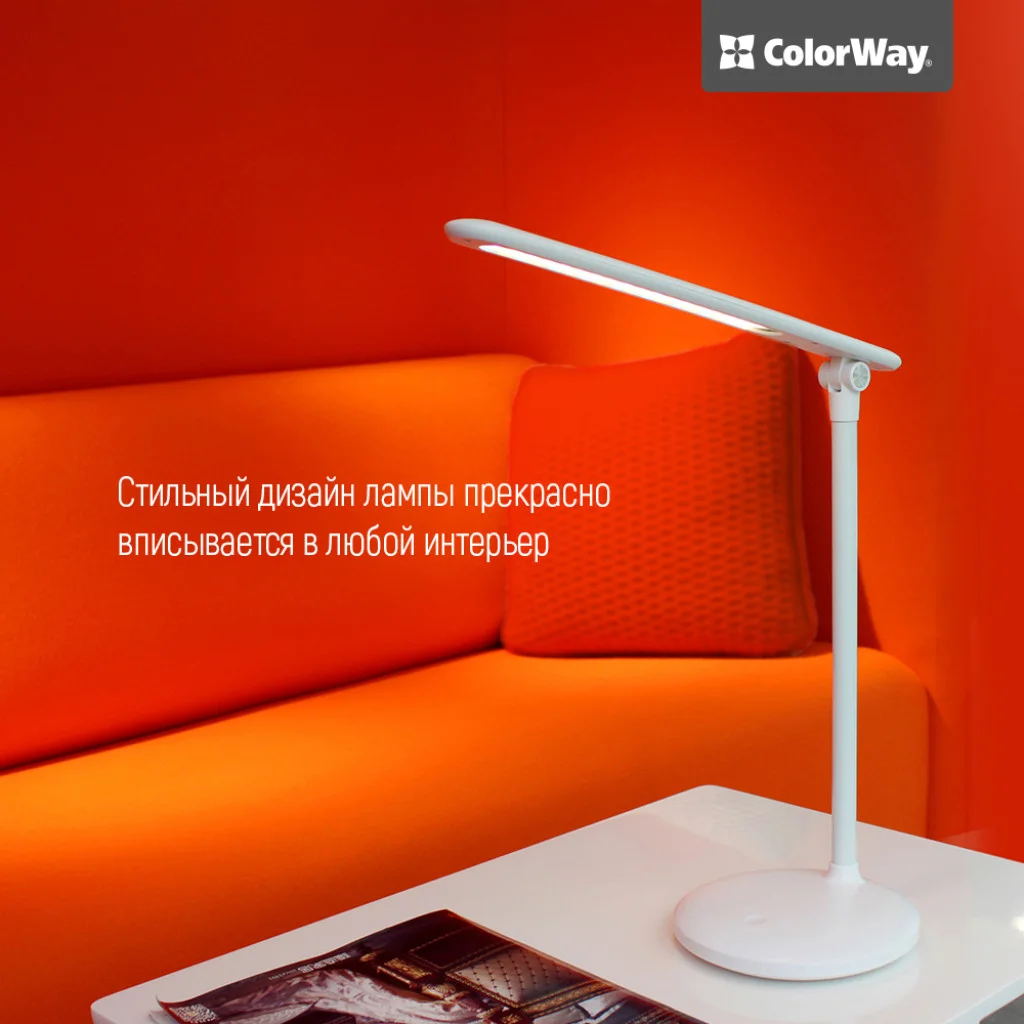 Настільна LED лампа ColorWay із вбудованим акумулятором white (CW-DL02B-W)