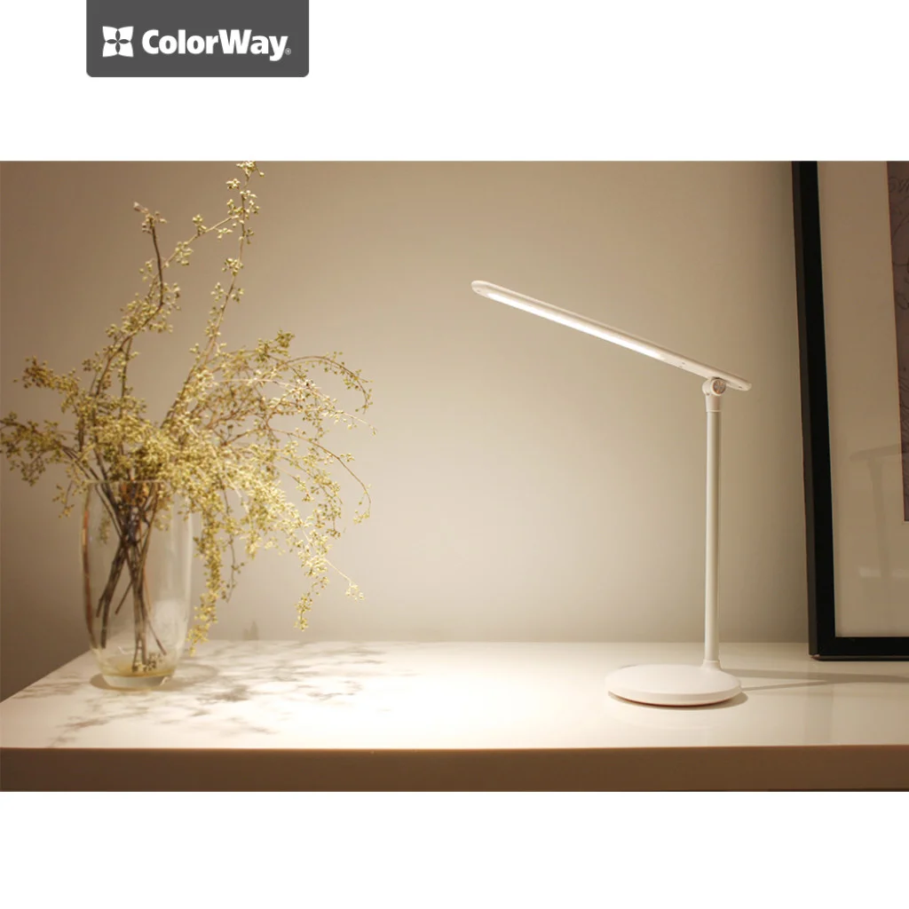 Настільна LED лампа ColorWay із вбудованим акумулятором white (CW-DL02B-W)