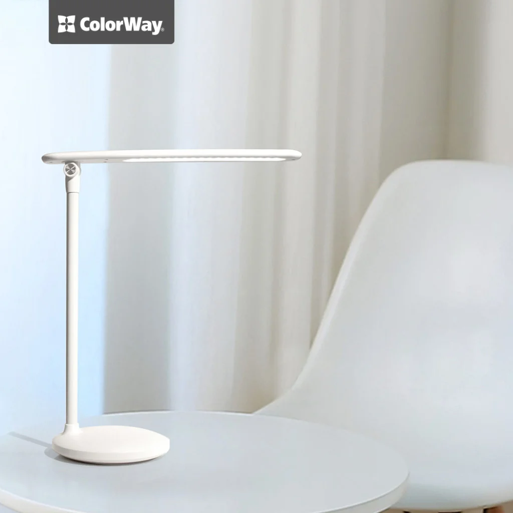 Настільна LED лампа ColorWay із вбудованим акумулятором white (CW-DL02B-W)