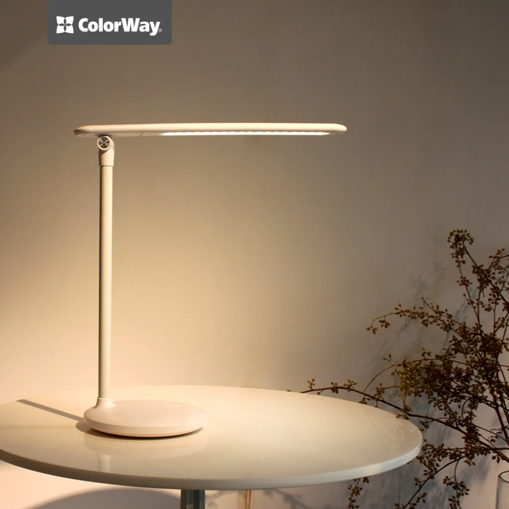 Настільна LED лампа ColorWay із вбудованим акумулятором white (CW-DL02B-W)