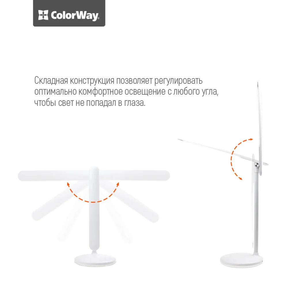 Настільна LED лампа ColorWay із вбудованим акумулятором white (CW-DL02B-W)