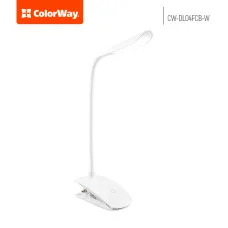 Настільна лампа ColorWay LED Flexible & Clip with built-in accumulator (CW-DL04FCB-W)
