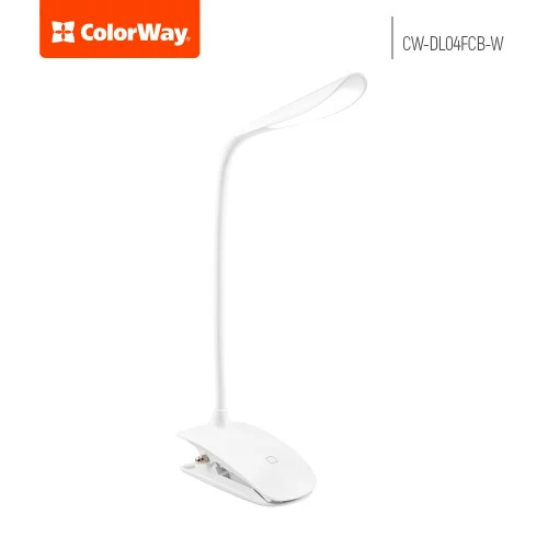 Настільна лампа ColorWay LED Flexible & Clip with built-in accumulator (CW-DL04FCB-W)