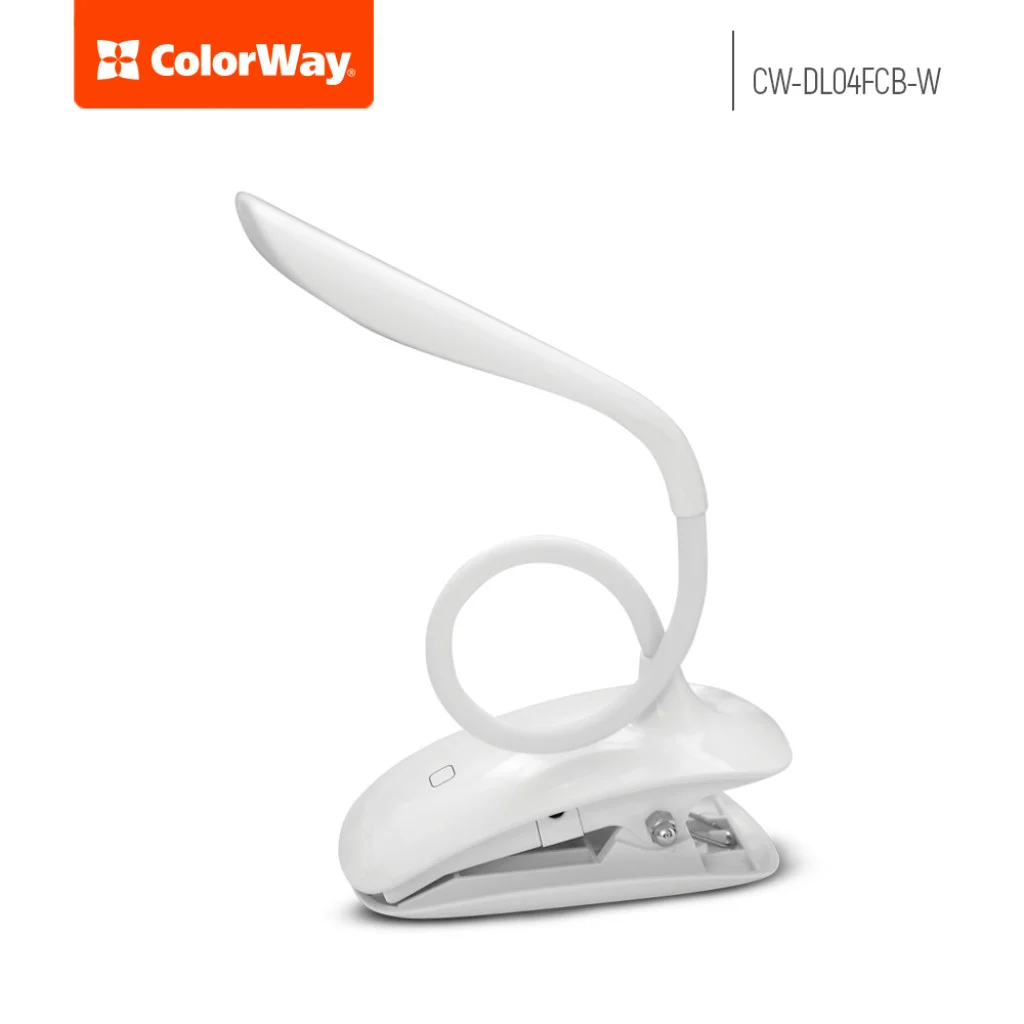 Настільна лампа ColorWay LED Flexible & Clip with built-in accumulator (CW-DL04FCB-W)