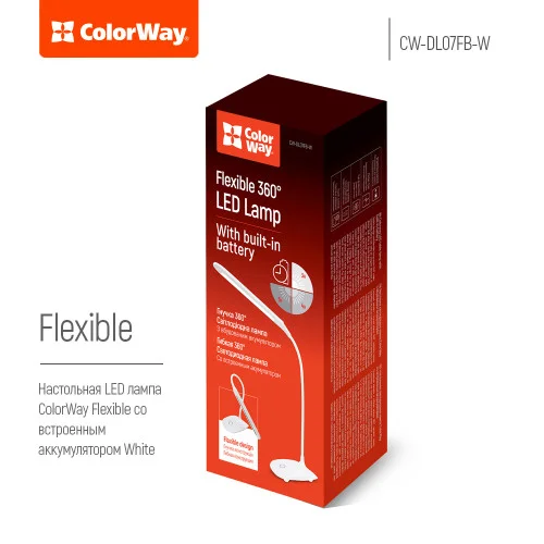 Настільна лампа ColorWay LED Flexible 360 ​​with built-in accumulator 1200mAh (C..