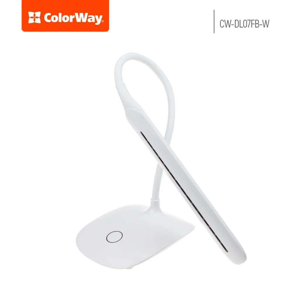 Настільна лампа ColorWay LED Flexible 360 ​​with built-in accumulator 1200mAh (CW-DL07FB-W)