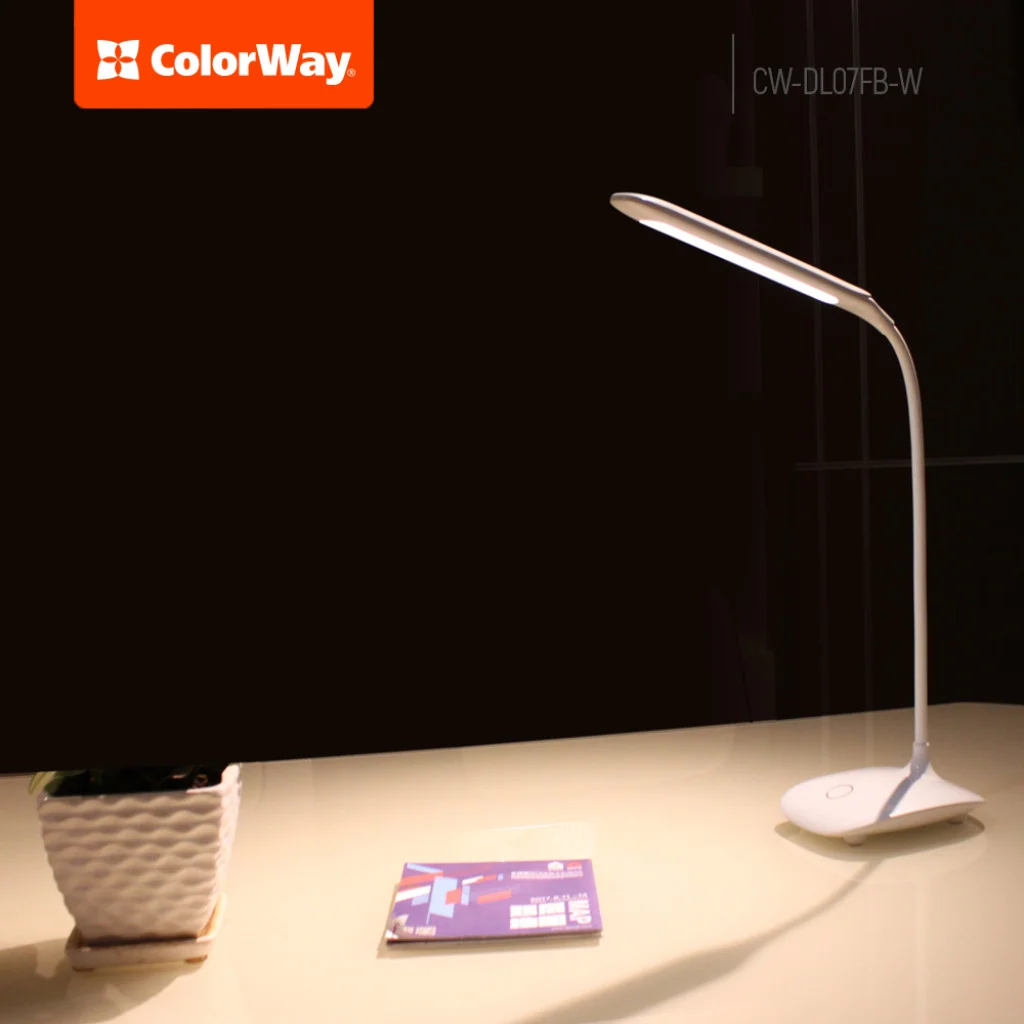 Настільна лампа ColorWay LED Flexible 360 ​​with built-in accumulator 1200mAh (CW-DL07FB-W)