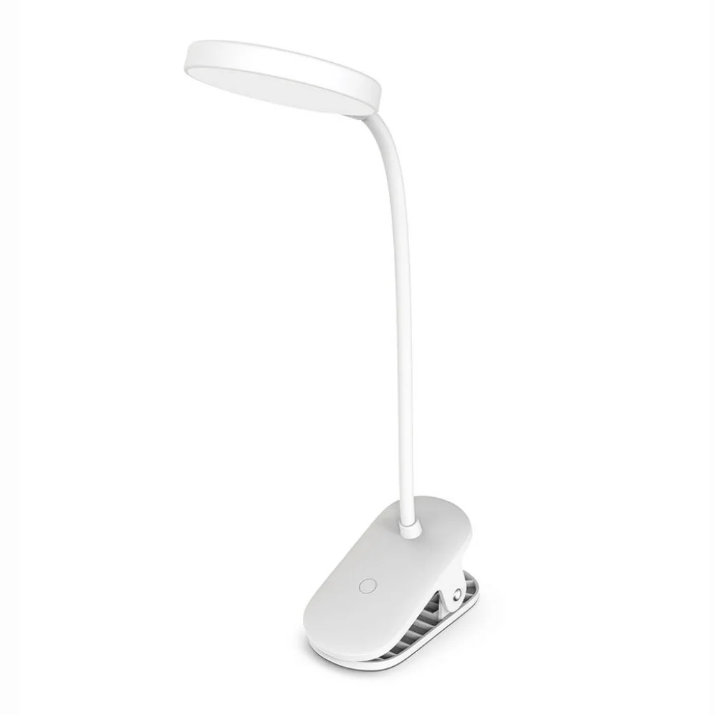 Настільна LED лампа ColorWay Flexible & Clip 2 із вбудованим акумулятором біла (CW-DL10FCB-W)
