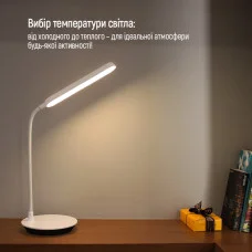 Настільна LED лампа ColorWay Portable & Flexible 360 із вбудованим акумулятором біла (CW-DL12FB-W)