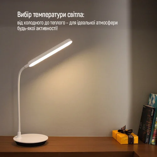 Настільна LED лампа ColorWay Portable & Flexible 360 із вбудованим акумулятором біла (CW-DL12FB-W)