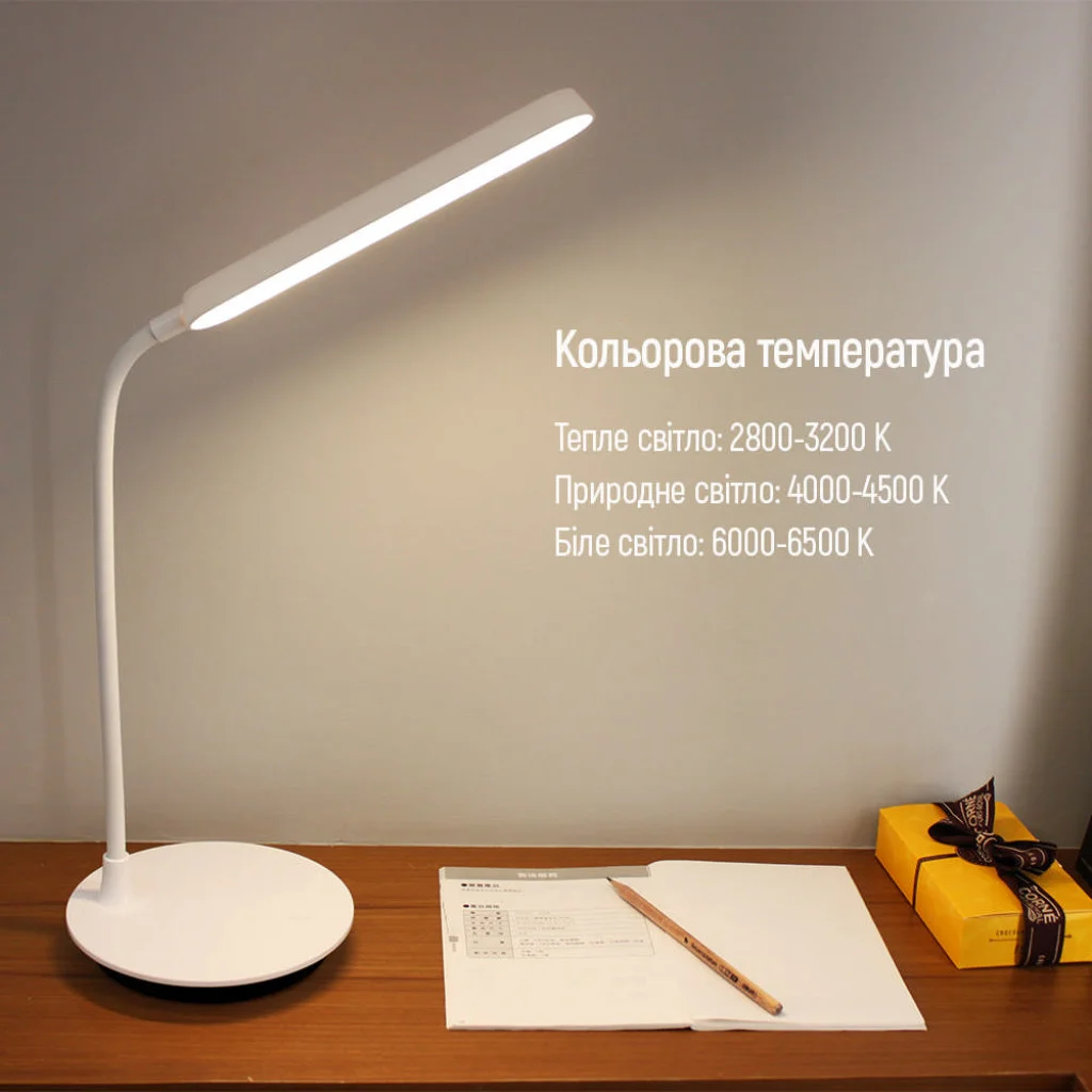 Настільна LED лампа ColorWay Portable & Flexible 360 із вбудованим акумулятором біла (CW-DL12FB-W)