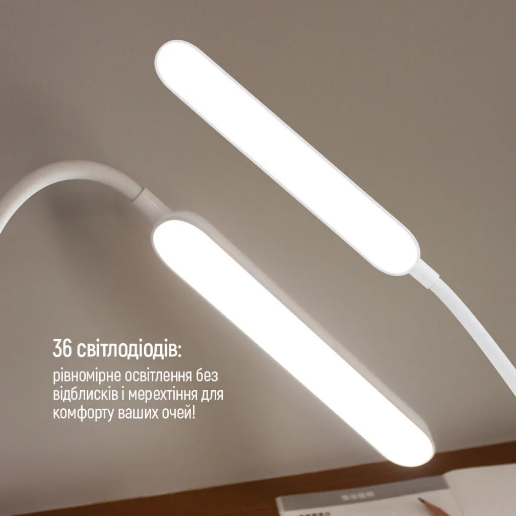 Настільна LED лампа ColorWay Portable & Flexible 360 із вбудованим акумулятором біла (CW-DL12FB-W)